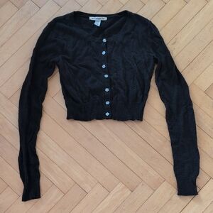 Forever 21 Black Crop Cardigan Sweater Size S